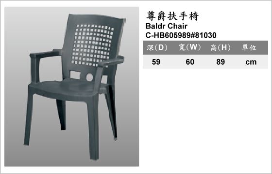 休閒家具,椅子,塑膠椅,C-HB605989#81030,Baldr Chair,尊爵扶手椅